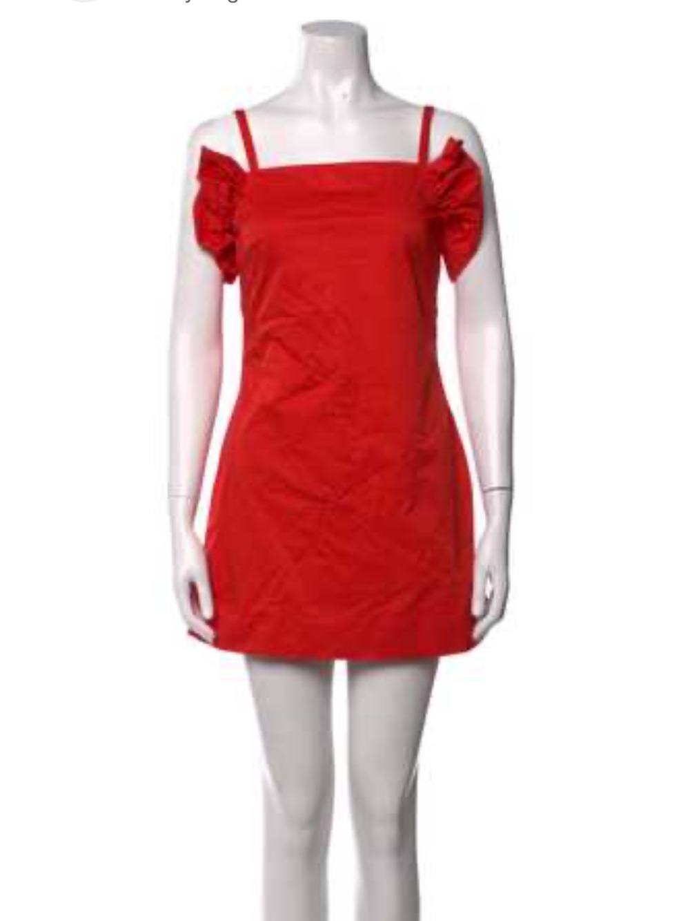 Staud harbor dress vibrant "Tomato Red" shade. Size S